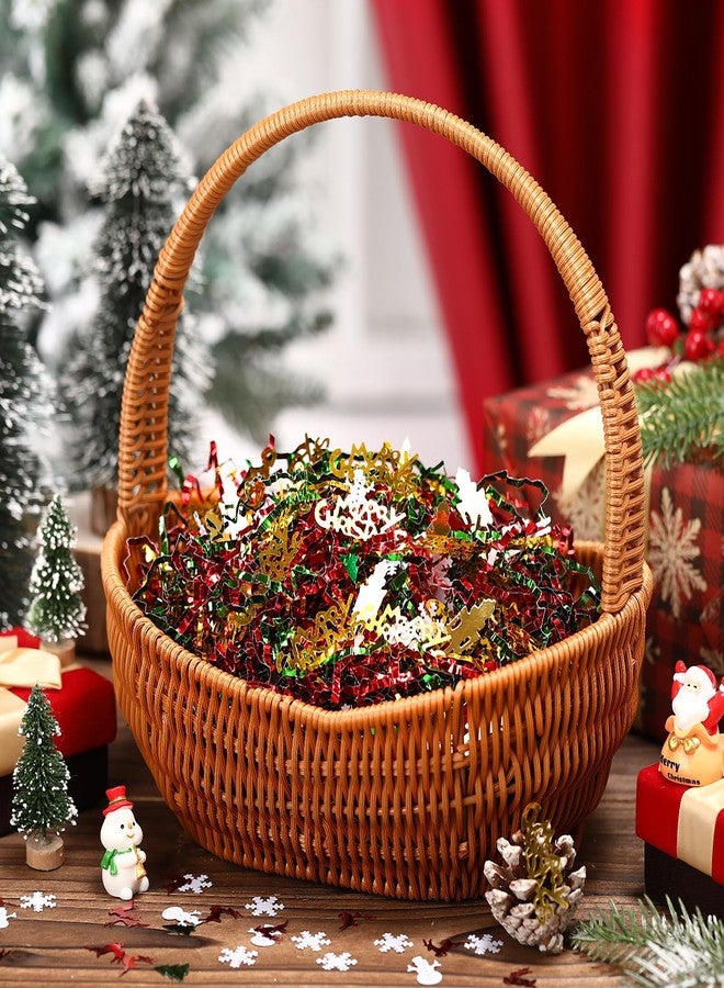 Moinchore 2lb Christmas Basket Stuffers Filler Metallic Red Green and Gold Crinkle Cut Paper Shred Filler with Nutcracker Xmas Tree Confetti Raffia Stuffing for Merry Christmas Gift Basket Packaging - Image 5